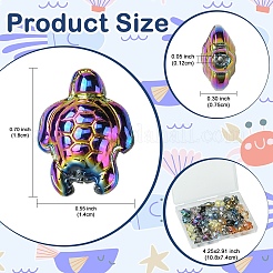 40шт 10 цвета гальванические стеклянные бусины&nbsp;EGLA-YW0003-90