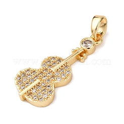 Латунные микропаве прозрачные подвески с фианитом&nbsp;KK-C249-02G