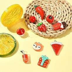 10 шт. 10 стиля подвески из непрозрачной смолы с имитацией овощей&nbsp;CRES-FS0001-28