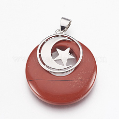 Природные красной яшмы подвески&nbsp;KK-F751-F17