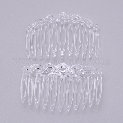 Пластиковая пластиковая расческа с заколкой для волос&nbsp;LS-OHAR-WH0018-01D-1