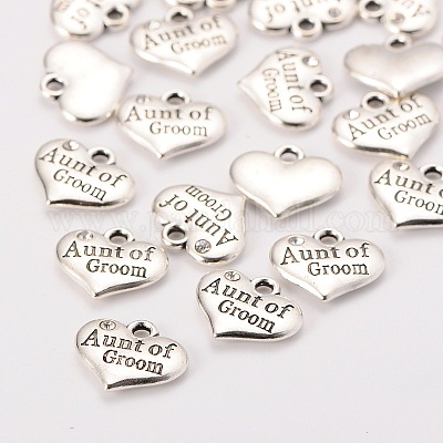 Античный серебряный тон тибетский стиль сердце с тетей невесты горный хрусталь подвески TIBEP-N005-01B-1