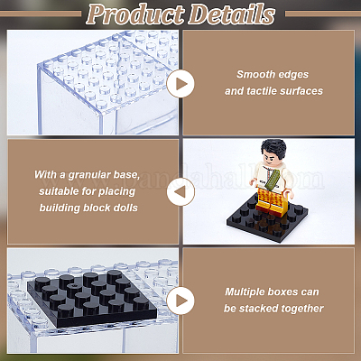 2-уровневые 12-слотовые прозрачные акриловые мини-коробки для презентаций строительных блоков без крышек&nbsp;ODIS-WH0030-145-1