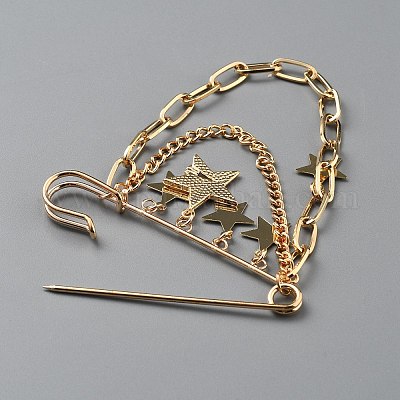 Звездный сплав акриловые подвесные цепочки-броши&nbsp;JEWB-WH0045-17G-1