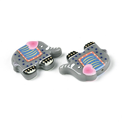 Печатные непрозрачные бусины из смолы&nbsp;RESI-N043-06B-1