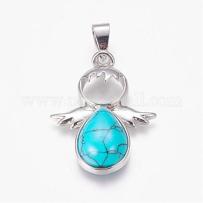 Окрашенные синтетические бирюзовые подвески&nbsp;G-G651-A06-1