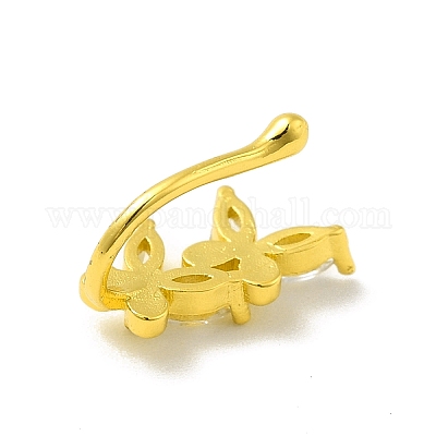 Прозрачная клипса-бабочка из кубического циркония на носовом кольце&nbsp;AJEW-F059-20G-1