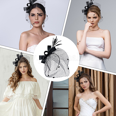 Сетчатая вуаль из марли с заколкой-аллигатором&nbsp;AJEW-WH20018-97A-1