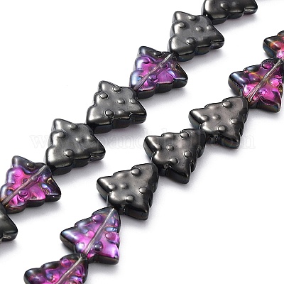 Прозрачные гальванические стеклянные бусины EGLA-C002-HP01-1