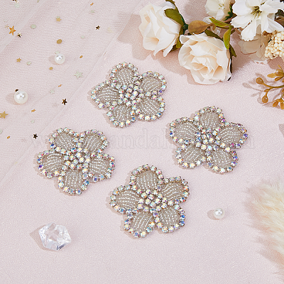 4 шт. цветочные тканевые лоскуты DIY-FH0007-54A-1