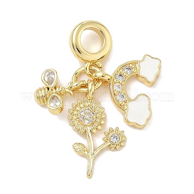 Латунь микропаве прозрачный кубический цирконий европейские подвески с подвесками&nbsp;LS-KK-K368-36G-1