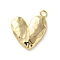 Brass Pendants, Cadmium Free & Nickel Free & Lead Free, Heart, Real 18K Gold Plated, 16x18x2.5mm, Hole: 1.8mm