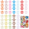 48Pcs 12 Colors Star Alloy Enamel Snap Hair Clips, Hair Accessories for Woman Girl, Mixed Color, 30x31.5x4mm, 4pcs/color
