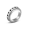 Non-Tarnish Stainless Steel Rotating Finger Ring, Fidget Spinner Ring for Calming Worry Meditation, Star, US Size 7(17.3mm)