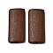 Natural Wood Beads, Dyed, Rectangle, Coconut Brown, 39.5x18.5x6.5mm, Hole: 3.5mm
