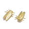 Brass Pendants, Nickel Free, Cicada, Raw(Unplated), 25x21.5x6.5mm, Hole: 2mm