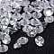 Cubic Zirconia Cabochons, Grade A, Faceted, Diamond, Clear, 1.3mm