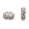 Iron Crystal Rhinestone Spacer Beads, Grade A, Rondelle, Waves Edge, Platinum, 6x2.5mm, Hole: 1.5mm