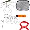 2Sets 2 Style 201 Stainless Steel Fishing Accessories Set, Including Hooks & Wire, Clasps, Foam Buoyancy Rods, Plastic Handle & Storage Bag, Mixed Color