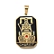 Tarot 304 Stainless Steel Enamel Pendants, Ion Plating(IP), Real 18K Gold Plated, Human, 32x19.5x2mm, Hole: 7x3.5mm
