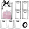 24Pcs Rectangle PVC Gift Bags with Hole Handle for Candy, Shopping with 1 Roll 25 Yards Polyester Ribbon, Clear, 26x18x0.3cm