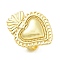 Brass Open Cuff Rings for Women, Lead Free & Cadmium Free, Real 18K Gold Plated, Heart, 26x35mm, Inner Diameter: adjustable
