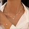 Heart Alloy & Plastic Imitation Pearls Round Beaded Necklaces & Double Layer Bracelets Sets, Golden, 422mm