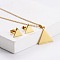 201 Stainless Steel Pendant Necklace & Stud Earring Sets, Golden, Triangle, 450mm