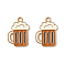Alloy Enamel Pendants, Beer, Colorful, Light Gold, 19.5x13.5x1.5mm, Hole: 1.5mm