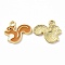 Alloy Enamel Pendants, Squirrel Charm, Golden, Peru, 16x18x1.5mm, Hole: 1.8mm
