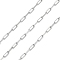 304 Stainless Steel Paperclip Chains, Soldered, Stainless Steel Color, 1.5x3.5x0.5mm