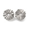 Non-Tarnish 304 Stainless Steel Stud Earring Findings, Flower, with Vertical Loops, Stainless Steel Color, 19x18mm, Hole: 3.5mm, Pin: 0.8mm