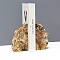 Natural Petrified Wood Decorative Bookends, Irregular Raw Stone Book Stoppers for Home Decor, 150x150x50mm