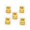 Brass Beads, Long-Lasting Plated, Cube, Golden, 4x4x4mm, Hole: 2mm