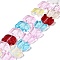 Transparent Glass Beads Strands, Elephant, Colorful, 10x12x3mm, Hole: 1mm, about 45~48pcs/strand, 14~14.5 inch(36~37cm)