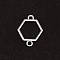 Hollow Frame Alloy Links Connectors, Cadmium Free & Lead Free, Hexagon , Silver, 21x16x1.5mm, Hole: 2mm