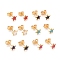 304 Stainless Steel Enamel Stud Earrings, with 316 Surgical Stainless Steel Pin & Glitter Powder, Golden, Star, Mixed Color, 6x6x1mm, Pin: 0.8mm