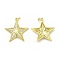 Brass Micro Pave Cubic Zirconia Pendants, Cadmium Free & Nickel Free & Lead Free, with Jump Ring, Star Charms, Golden, 24.5x23x3.3mm, Hole: 2.5mm