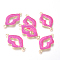 Alloy Links connectors, with Enamel, Lip, Hot Pink, Golden, 19x35.5x2mm, Hole: 1.8mm
