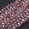 Glass Beads Strands, Pearl Luster Plated, Crystal Suncatcher, Faceted Rondelle, Dark Salmon, 10x7mm, Hole: 1mm, about 60~61pcs/strand, 46~48cm