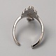 Настройки кольца манжеты павлина из сплава для горного хрусталя&nbsp;RJEW-WH0001-21P-2