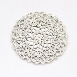 Латунная большая филигранная фурнитура цветка&nbsp;KK-L056-01P