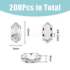 200 шт. пришивной стразы в виде конского глаза&nbsp;RGLA-DC0001-07A