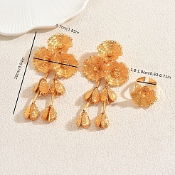 Элегантные железные серьги-кисточки с цветами и кольца-манжеты для женщин&nbsp;TS0972