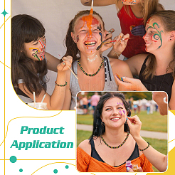 300 шт. 2 стиля ганские ямайские регги полосатые смоляные бусины&nbsp;RESI-UN0001-07