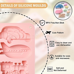 2 шт. розовые силиконовые Молды на тему транспорта для изготовления печенья в стиле «сделай сам»&nbsp;ST-CJ0007-54