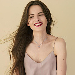 2шт. набор из двухцветного сплава с подвесками на шею&nbsp;NJEW-FI0001-54