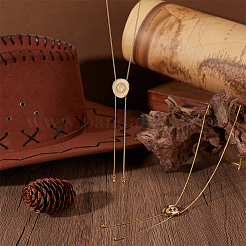 2 шт. регулируемые латунные цепи панцирного плетения в виде ковбойской шляпы&nbsp;NJEW-UN0001-78G