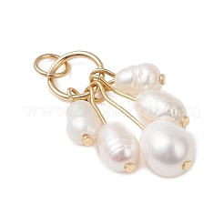 Подвески из натурального культивированного пресноводного жемчуга с бусинами из риса&nbsp;PALLOY-JF04817