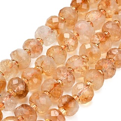 Нити из нагретых натуральных цитриновых бусин&nbsp;G-L634-E02-02